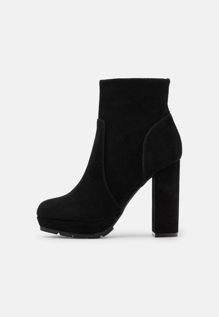 Bottines Anna Field LEATHER Block heel platform Zip UP Noir Femme | PNJ-2744421